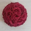 10 "25 cm Elegante elegante de seda de seda rosa bola beijando bolas ornamento artesanal para decoração de festa de casamento suprimentos 18 cores