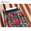 Leopard Rose Floral-Print Package nalgas Sexy Falda elegante algodón de alta calidad 210524