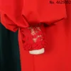 Ethnische Kleidung Eleganter afrikanischer Overall mit langen Laternenärmeln Rote Spitze Patchwork Strampler Plus Size Hochzeitsfeier für Frauen Outfits
