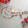 Custom Mirror Rose Gold Baby Name Sign Nursery Wall Decoration Personalized Wood Name Sign Rustic Wedding Party Baptism 210925