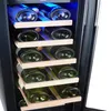 Stati Uniti Stock Soluzione Solola 12 pollici Vino Refrigeratore di frigoriferi 19 Bottiglie Raffreddamento rapido Basso rumore Nessuna nebbia Vino Frigorifero con compressore professionale inox A27