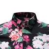 Mannen Slim Fit Floral Print Korte Mouw Button Down Beach Hawaiian Casual Aloha Shirt voor Holiday Party Chemise Hawaiienne Homm 210522