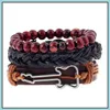 Charm Armbänder Schmuck Armband Einfache Wind Woven Leder Legierung Gitarre Mti-Layer Anzug Drop Lieferung 2021 Yuilk