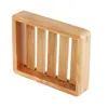 Natural Holzseife Schalen Halter Bambus Seifenschale Tablett Tafel Hülle Bad Duschschale Spüle Deck Badewanne Aufbewahrung Selbstentleer Schwammhalter Rack