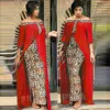 플러스 사이즈 의류 가을 가을 섹시 표범 인쇄 여성 파티 반 소매 슬래시 넥 핀마 로브 313f를위한 대시키 아프리카 드레스