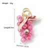 Keychains Fashion Small Fresh Crystal Grape Bunch Key Chain Cloth Bow Car Keyring Arrival Creativity Gift Pendant Accessories