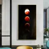 Nordisk stor storlek Golden Art Canvas målar Moon Wall Art Bild minimalistisk affischtryck universum målning heminredning interiör