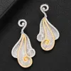 Earrings & Necklace Blachette Luxury Flower Double Layer Jewelry Sets For Women Wedding Full Micro Cubic Zirconia Dress Choker 4PCS