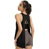 Kolsuz Spor Gömlek Kadın Spor Bluz Polyester Bölünmüş Back Spor Giyim Dans Koşu Eğitim Egzersiz Yoga Yelek Tops Kıyafet
