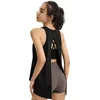 Camicie da fitness senza maniche Camicia da donna Sport Camicetta Poliestere Split Back Gym Vestiti Danza Jogging Training Workout Yoga Glest Gilet Top Outfit