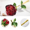 H&D Crystal Red Rose Flower Figurines Craft Birthday Valentine's Day Favors X'mas Gifts Wedding Home Table Decoration Ornament 210811