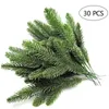 Christmas Decorations 30pcs Tree Artificial Pine Branches Green Leaves Needle Garland Home Garden Embellishing Plants Needles