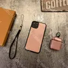 Zestaw 3-częściowy Fashion Telefon dla iPhone 13 Pro Max Mini 11 11pro 11PROMAX 12 12PRO 12PROMAX XS XR XRSMAX PU skórzane AirPods Projektant Suitbandband Suit