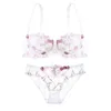 Grande taille Sexy dentelle broderie sous-vêtements romantique femmes soutien-gorge Transparent ensemble grande taille Sexy Ultra-mince Lingerie X0526