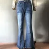 Jeans pour femmes vintage brod￩ femme ￩vas￩e plus taille fashion spring haute taille lav￩e pleine longueur lugentolo femmes