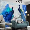 Niestandardowe 3D Zwierząt Tapeta Piękna para Peacock Mural Salon Sypialnia Kuchnia Home Decor Malowanie Nowoczesne Tapety Papiery ścienne