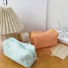 Mulheres Verão Sólida Cor Dobra Ondas Composição Bag Zipper Organizador Organizador Saco Viagem Fêmea Feminino Saco de Neve Composição