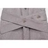 Printemps mode femmes blazer gris col cranté simple boutonnage poche large haut ample marée ceinture WR06902l 210421