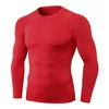 Maillots de course hommes automne et hiver sports à manches longues en plein air entraînement serré t-shirt haute élastique séchage rapide fitness cycliclothes