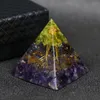 Orgonita Árvore da Vida Pirâmide Peridoto Cristais de Cura para Proteção Meditação Yoga Gerador de Energia Estatuetas Miniaturas TB 210275P