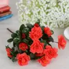 Fall Outdoor Artificial Red Azalea Flowers Bushes High Quality UV Resistant Fake Home Decor Small Decorations For Garden Decorative & Wreath