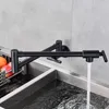 Rubinetto monocomando girevole con beccuccio pieghevole per bagno, cucina, montaggio a parete, rubinetto per lavandino acqua fredda, cromato/nero/nichel spazzolato/dorato 210724