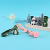 Party Favor PVC Geometrische Cartoon Schlüsselbund Lustige Dinosaurier Frauen Schmuck Niedlichen Charme Tasche Schlüssel Kette Auto Schlüssel Ring Zubehör