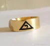 Stainless stee High Quality ring Gold Silver 14 degree Scottish Rite Yod ring Masonic Signet Rings inside with VIRTUS JUNXIT MORS NON SEPARABIT Men and women's jewelry