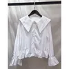 Aankomst lente preppy stijl vrouwen lange mouw witte blouse zeemanskraag losse casual shirts vrouwelijke tops blusas mujer s283 210512