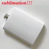 wholesale!!!sublimation 5oz Hip Flasks with diamond lid round square blank Stainless Steel Flagon mini water bottle tumbler