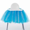 Baby birthday Table Skirt Mesh children dining table party decoration chair skirt tablecloth