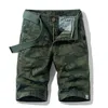 100% bomull last shorts män camouflage sommar militär casual mäns korta byxor varumärke kläder camo män cargo shorts 210603
