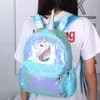 Plecak Cute Unisex Unicorn Duża Wyspa Jakość Cequin School Torby Dla Dziewczyn Mochila Escolar Cartoon Girl Schoolbag