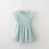 LZH 2021ファッション中空レースプリンセスドレスのための女の子の無地の赤ちゃん女の子の服3-7年夏の子供たち服新しいスカートQ0716