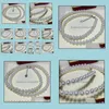Beaded Neckor Pendants Jewelry 9-10mm White Natural Pearl Necklace 18inch 925 Sier Clasp Womens Gift Drop Delivery 2021 7phma