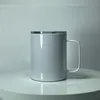 Tazza da caffè a sublimazione da 12 once con manico Bottiglie d'acqua isolanti Bicchiere in acciaio inossidabile Coperchio di tenuta Bicchieri A02