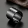 18K Titanium Steel Long tube Glossy Ring Men's and Women's Platinum Plated Gold Fashion Wedding Anniversary Simple European American Style Jewelry Not Fade