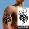 Tatouages temporaires hommes femmes fleur bras épaule tatouage corps maquillage manche Traibal mâle Tatoo autocollants noir henné décalcomanie