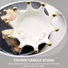 Candle Holders 1Pc Ceramic Crown Adornment Stand Chic Ornament For Home