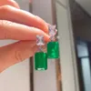 Wong Rain Vintage 100% 925 Srebrny srebrny Paraiba Tourmaline Emerald Kamień Kopany Kolki Divels Prezenty Fine Jewelry Whole 22418