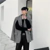 Erkek Yelekler Tasarımcı Tarzı Pelerin Bin Kuş Takım Elbise Erkek Modeli Gevşek Siluet Ceket Parti Gece Kulübü