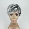 Krótkie kręcone syntetyczne peruka symulacja ludzkich włosów peruki do włosów do włosów do czarnych białych kobiet Peluce de Cabello Natural Corto 201a
