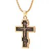 Designer halsband lyx smycken kristen ortodox crucifix jesus cross pendant bön stora män kvinnor