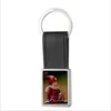 Personalized Metal Keychain Favor Sublimation House-shape Keyring with PU Leather Ring Unique Rectangle Souvenir Key Pendant RRE12068