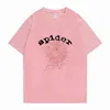 Designer tees aranha t camisa rosa roxo jovem bandido sp5der moletom 555 camisa homens mulheres hip hop web jaqueta moletom aranha sp5 tshirt de alta qualidade zzub