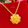 Flower Shaped Charm Pendant Chain 18k Gul Guld Fylld Fashoin Smycken För Kvinnor Tjej