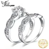 JewelryPalace 15ct Infinity Wedding Band Verlovingsring Set Zirkonia Gesommeerde Diamant Liefde Knoop Belofte Ring voor Vrouwen 212097661