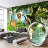 3d Home Improvement Wallpaper Fantasy Forest Cartoon Animal Mural Children's Room Wallpapers Modern Digital Print Wall Covering