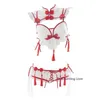 Anime Lingerie Sexy Cosplay traditionnel Cheongsam pour femmes gothique Punk petit diable Kawaii soutien-gorge ensemble mode Roleplay femme de chambre tenue X0626