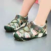 Children Summer Beach Sandals Boys Camouflage Sports Mesh Sandals Girls Breathable Cool Sandals Baby Barefoot Shoes 210713